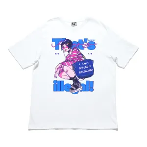 "Socks and Sandals" Cut and Sew Wide-body Tee White/Black