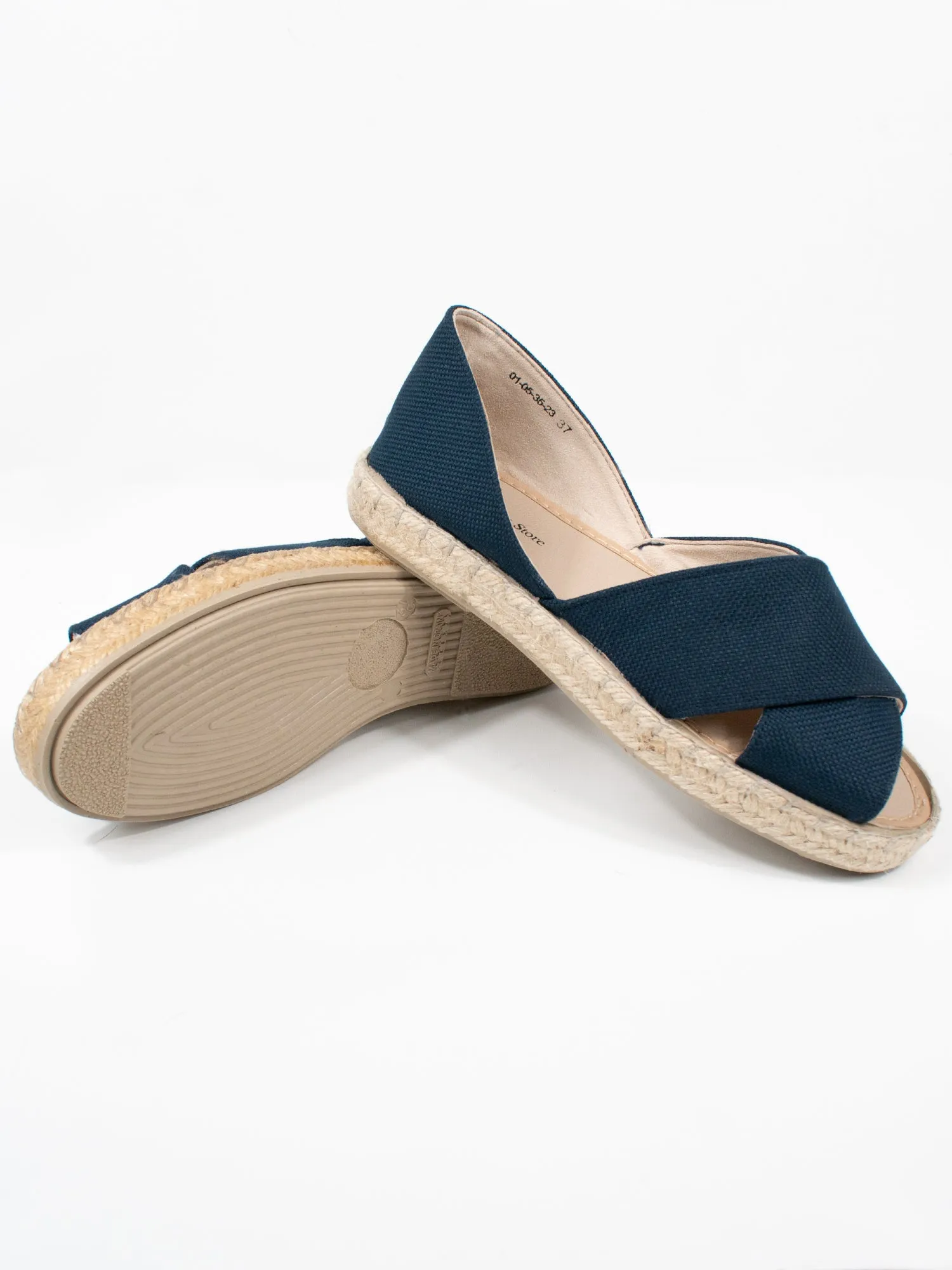 Recycelte Espadrille mit überkreuzten Riemen