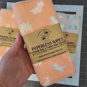 Reusable Cloth Baby & Toddler Wipes - Pink Dino