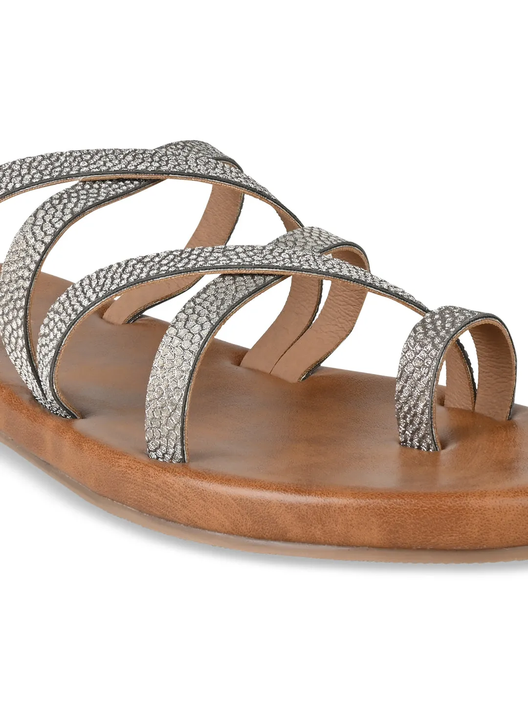 Rocia By Regal Antique Gold Women Strappy Flats