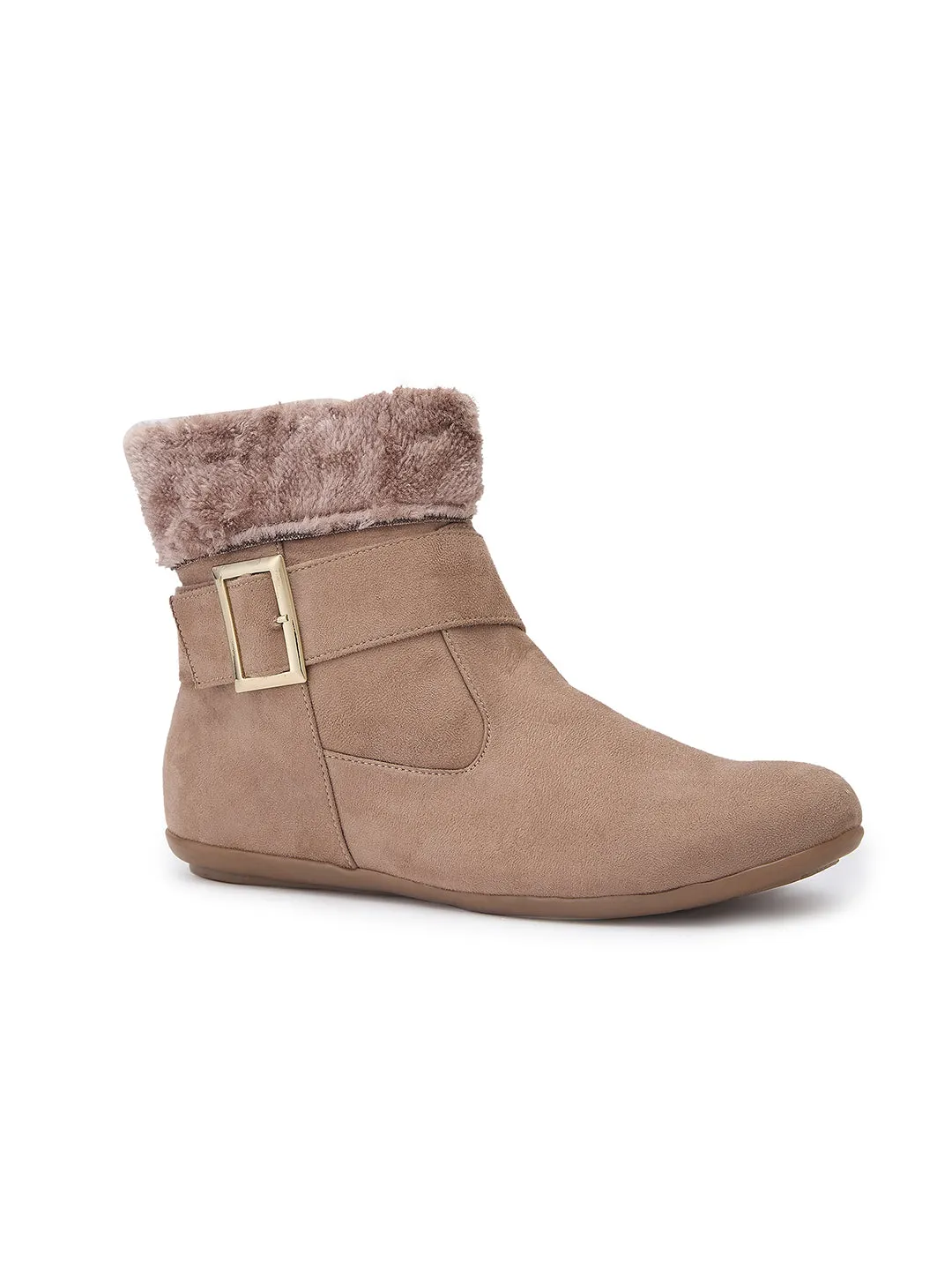 Rocia By Regal Beige Women Ankle Length Suede Boots