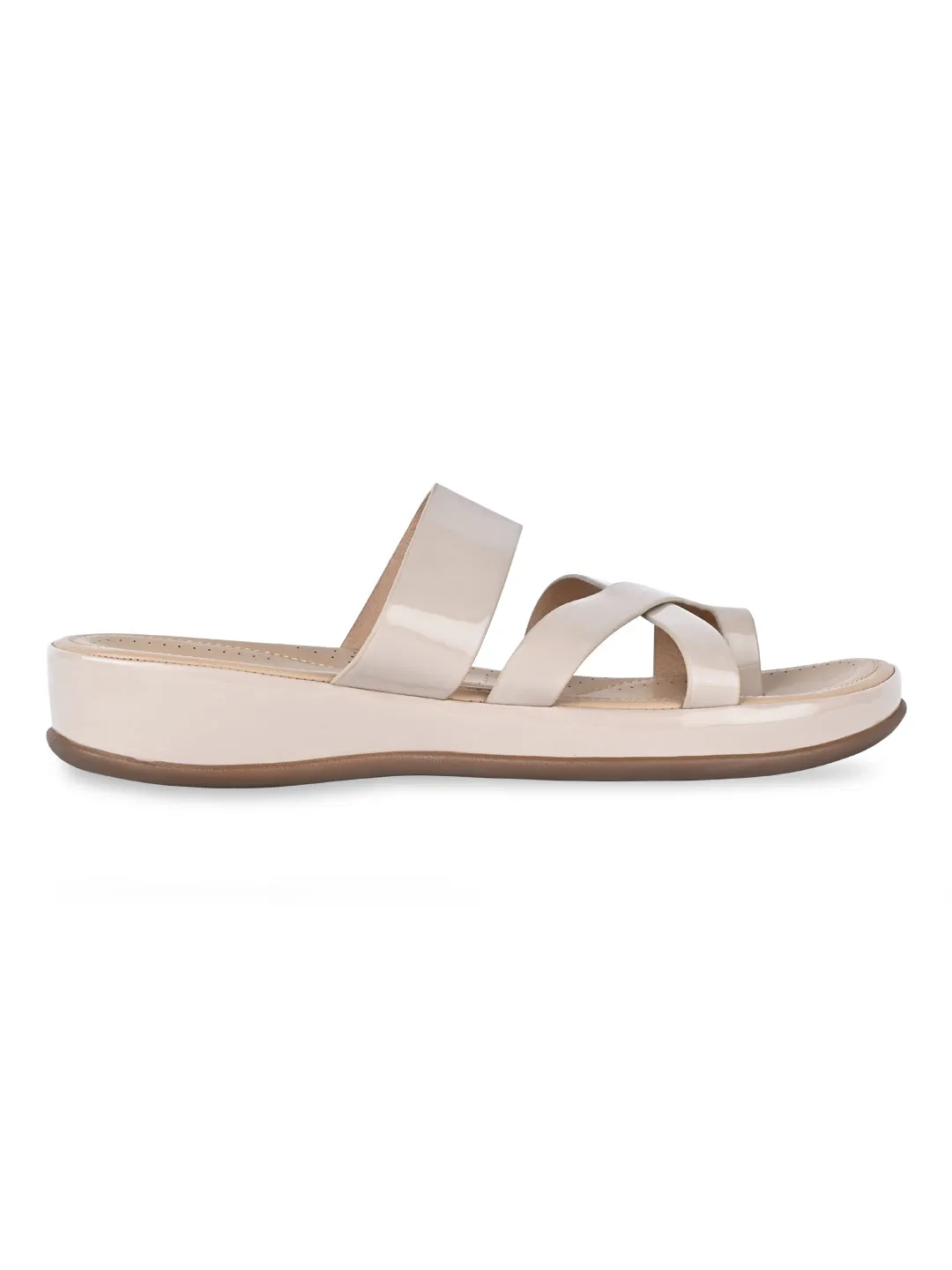 Rocia By Regal Beige Women Comfort Patent Flats