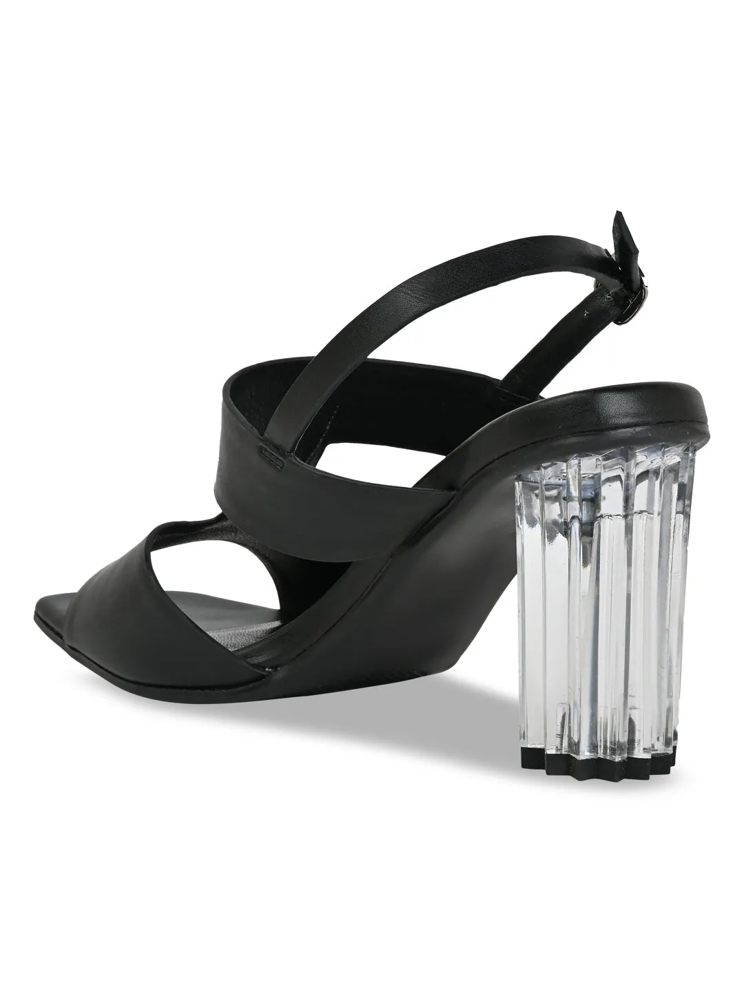 Rocia By Regal Black Women Acrylic High Heel Sandals
