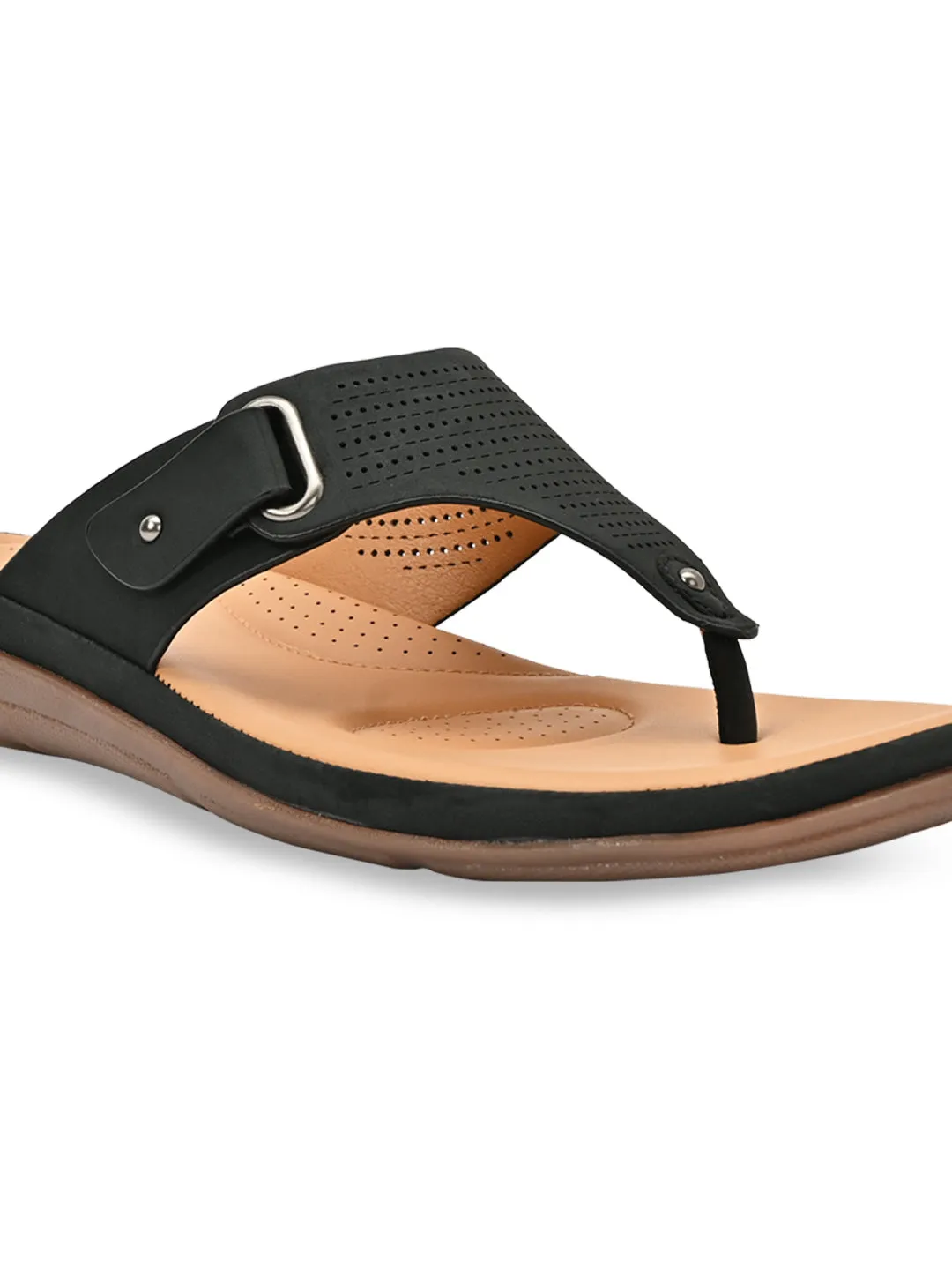 Rocia By Regal Black Women Casual Laser Cut Flats