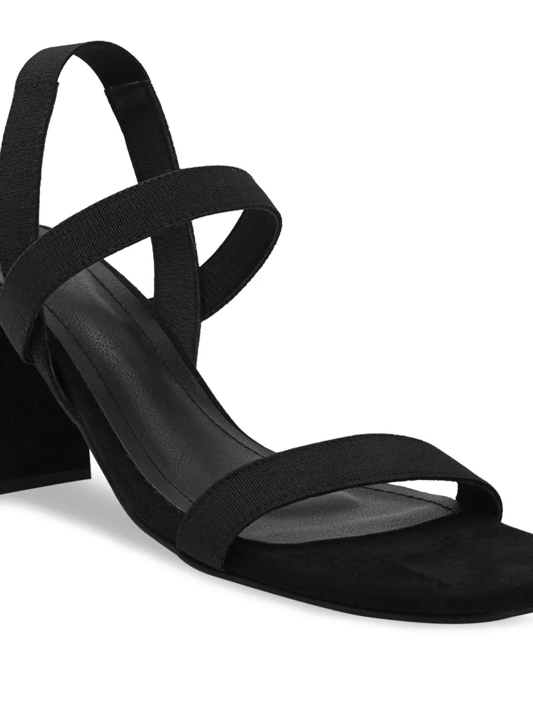 Rocia By Regal Black Women Casual Strappy High Block Heel Sandals