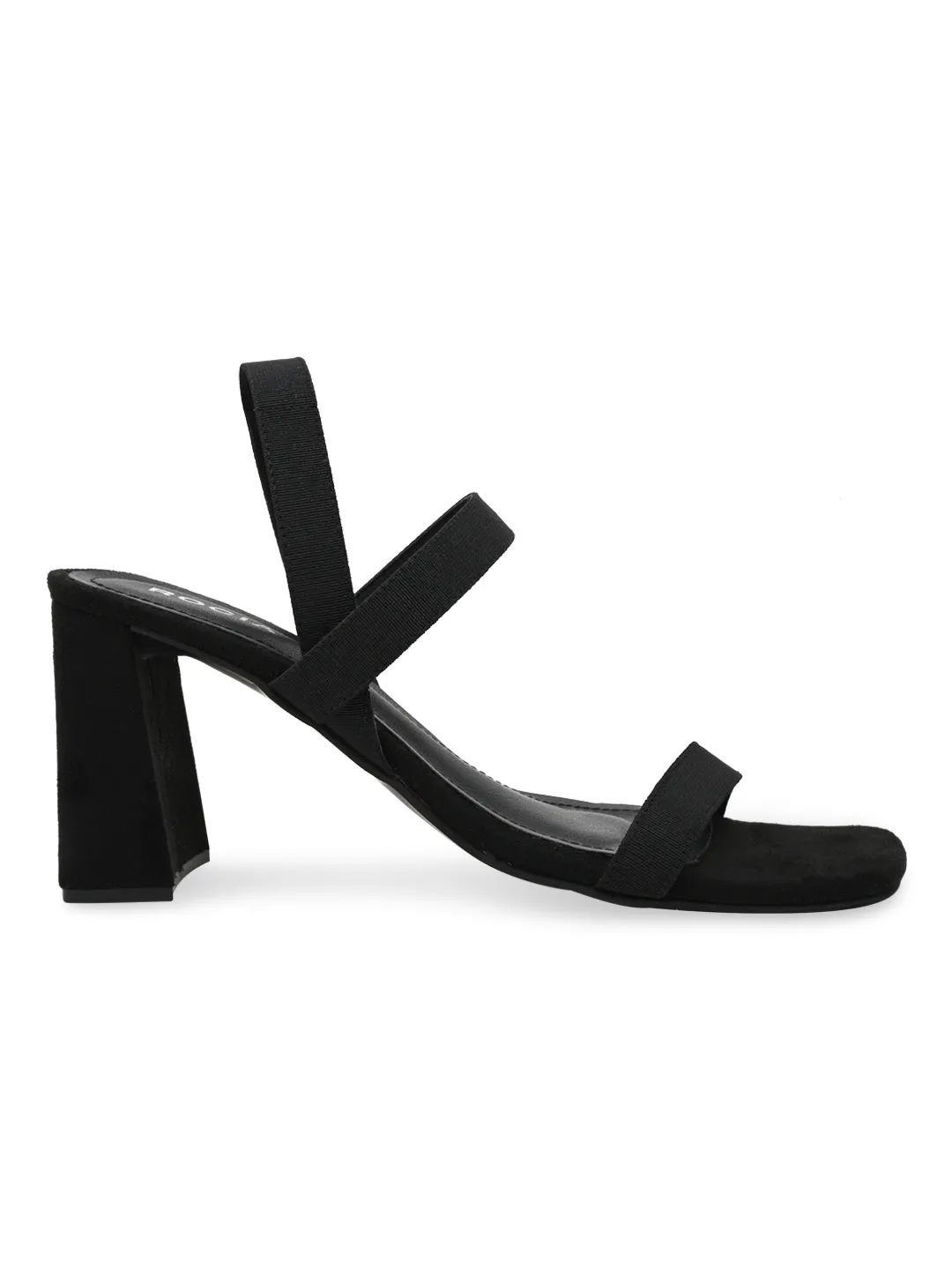 Rocia By Regal Black Women Casual Strappy High Block Heel Sandals
