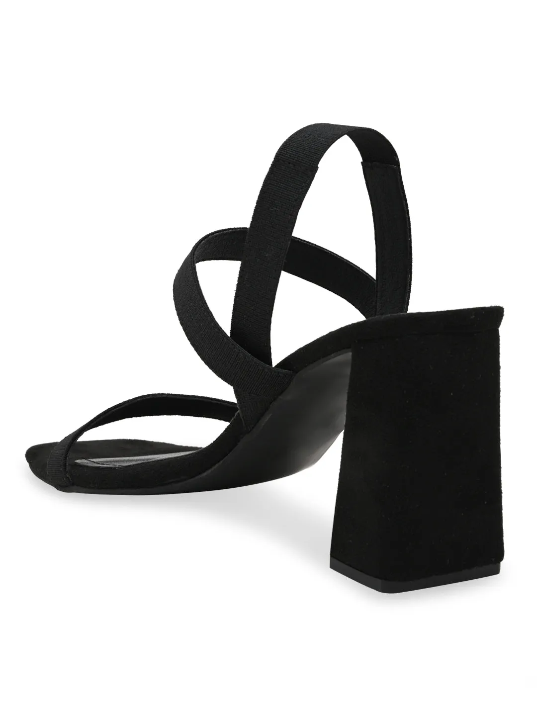 Rocia By Regal Black Women Casual Strappy High Block Heel Sandals