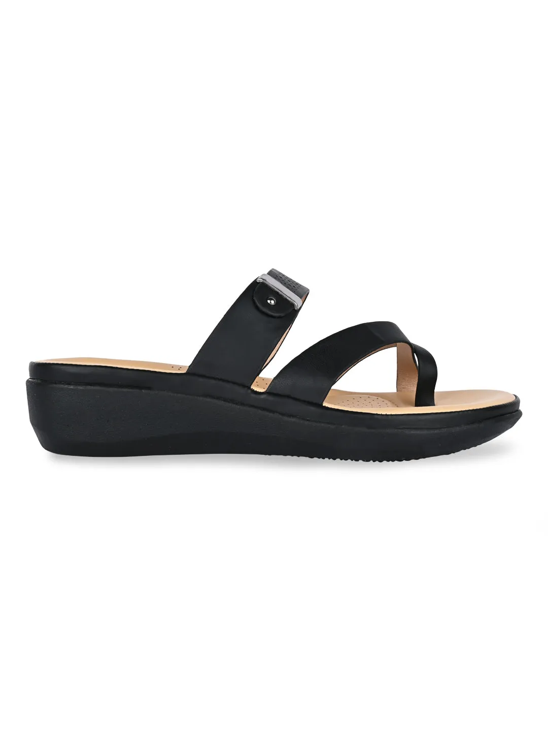 Rocia By Regal Black Women Classic Laser Cut Flats
