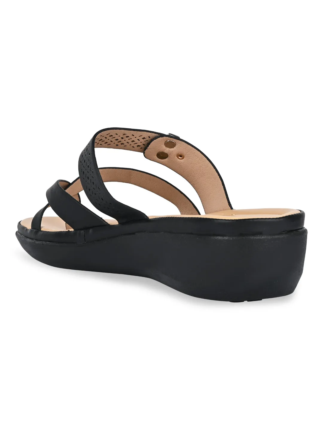 Rocia By Regal Black Women Classic Laser Cut Flats