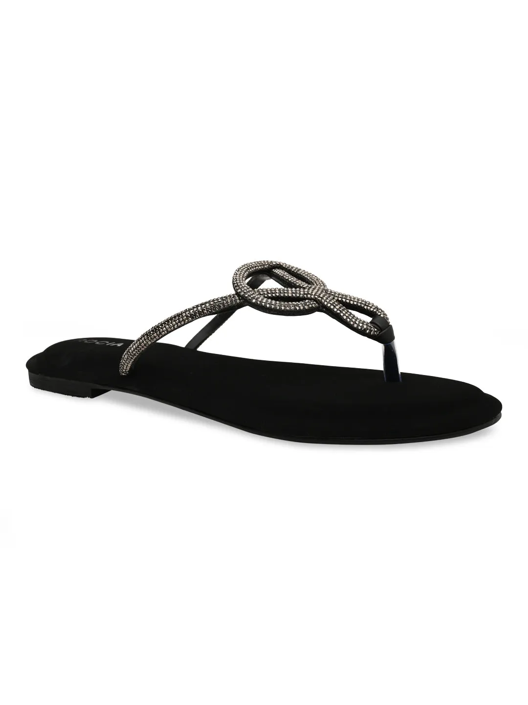 Rocia By Regal Black Women Classy Diamond Flats