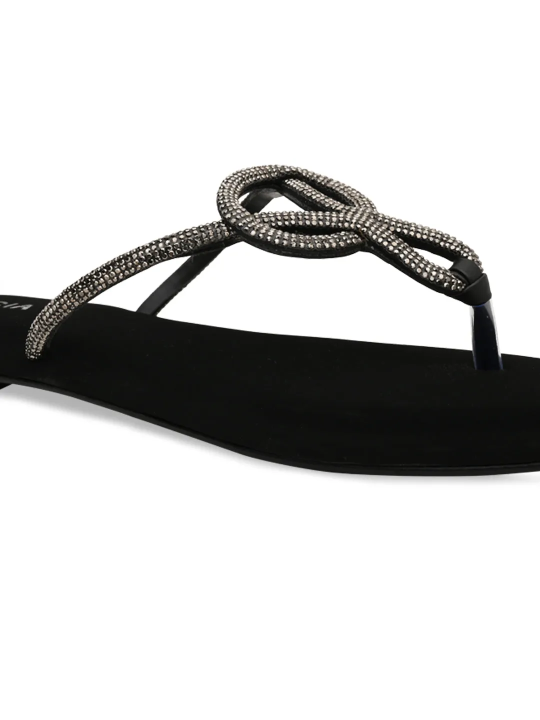 Rocia By Regal Black Women Classy Diamond Flats