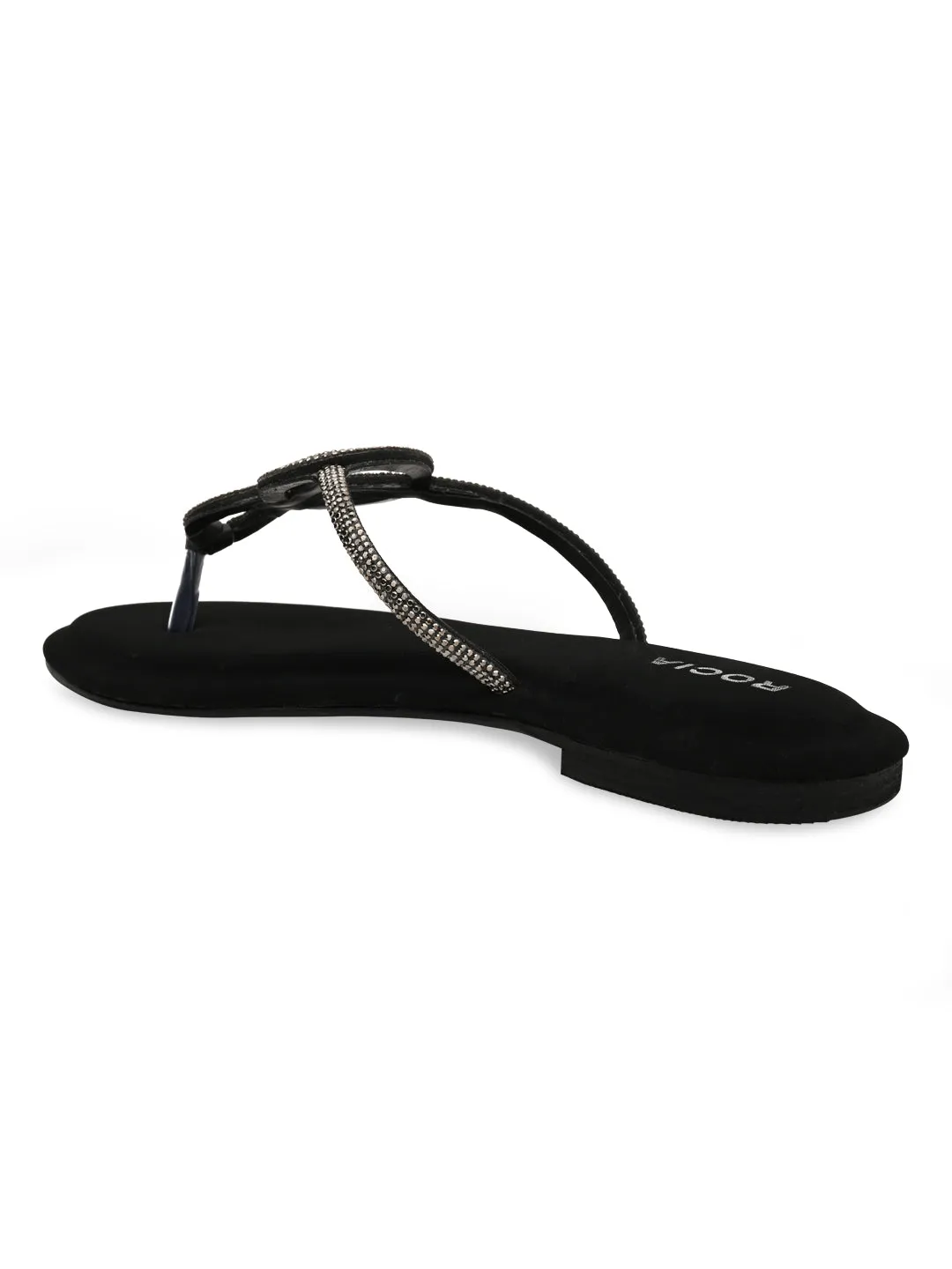 Rocia By Regal Black Women Classy Diamond Flats