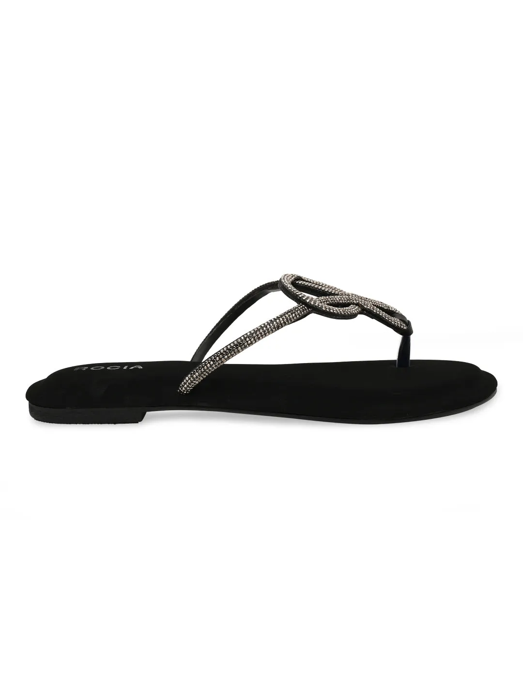 Rocia By Regal Black Women Classy Diamond Flats