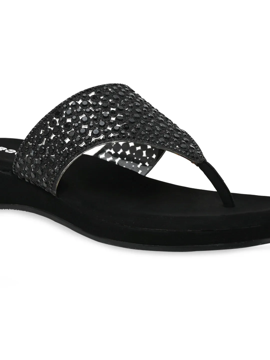 Rocia By Regal Black Women Diamond Mesh Flats