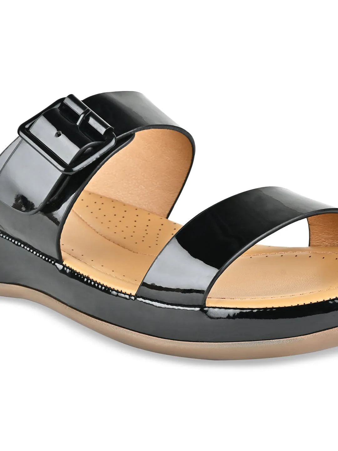 Rocia By Regal Black Women Patent Casual Flats