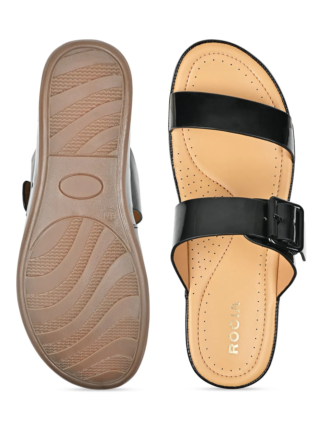 Rocia By Regal Black Women Patent Casual Flats