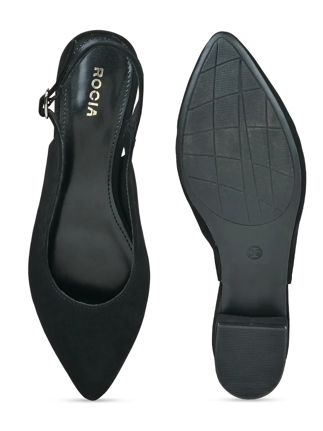 Rocia By Regal Black Women Sling Back Pumps