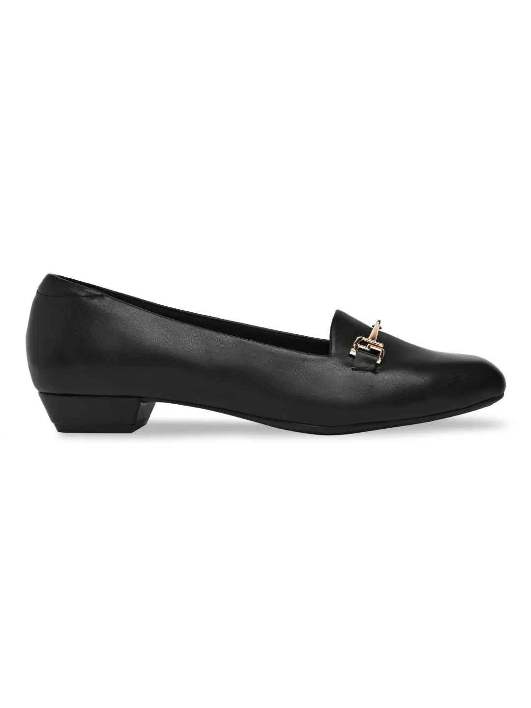 Rocia By Regal Black Women Square Toe Workwear Pumps