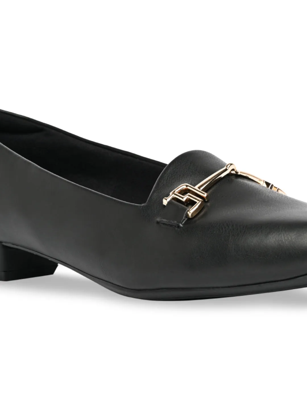Rocia By Regal Black Women Square Toe Workwear Pumps