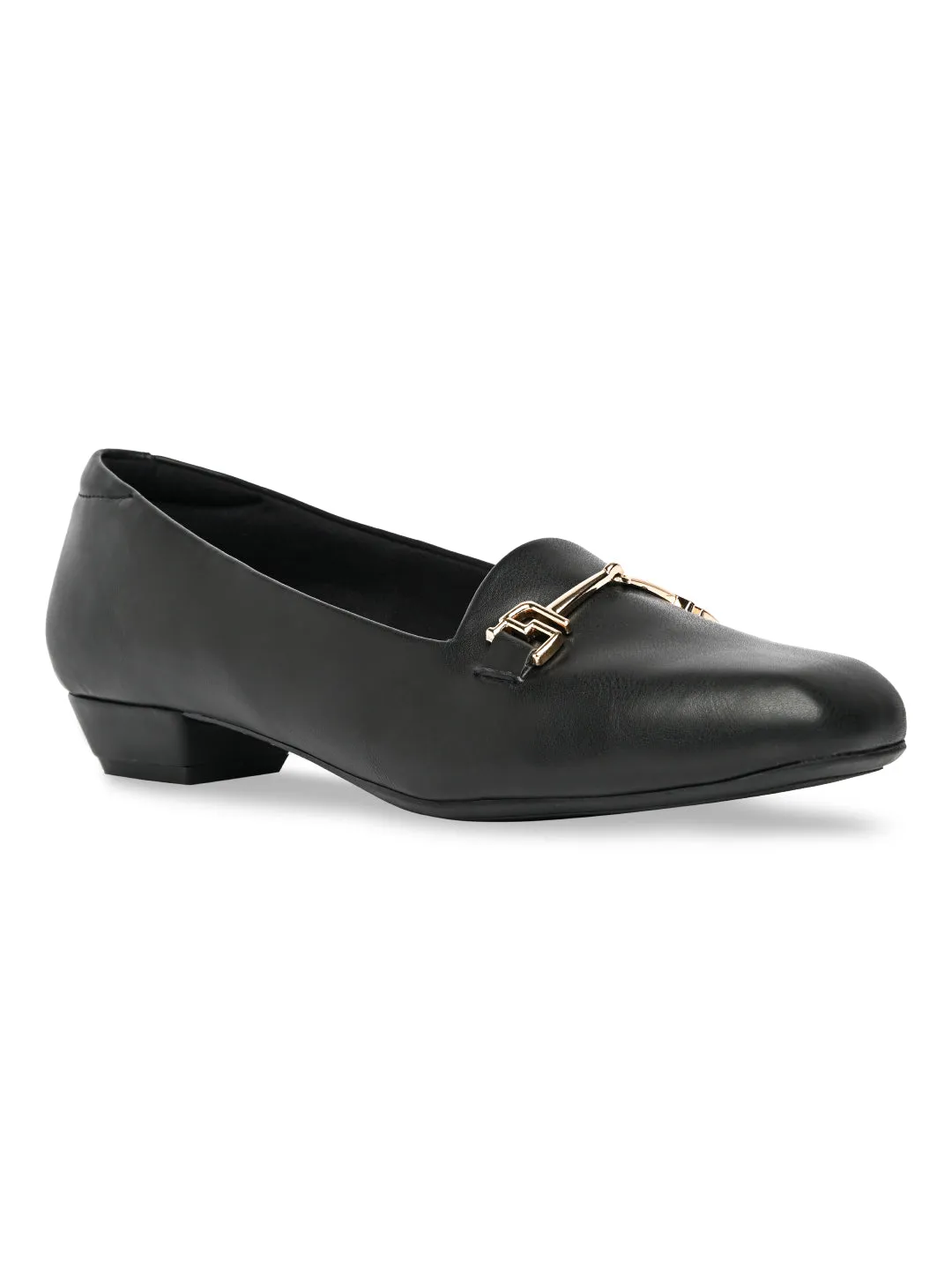 Rocia By Regal Black Women Square Toe Workwear Pumps