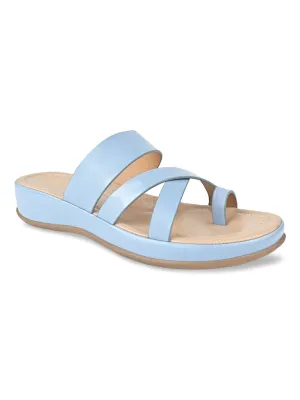 Rocia By Regal Blue Women Comfort Patent Flats