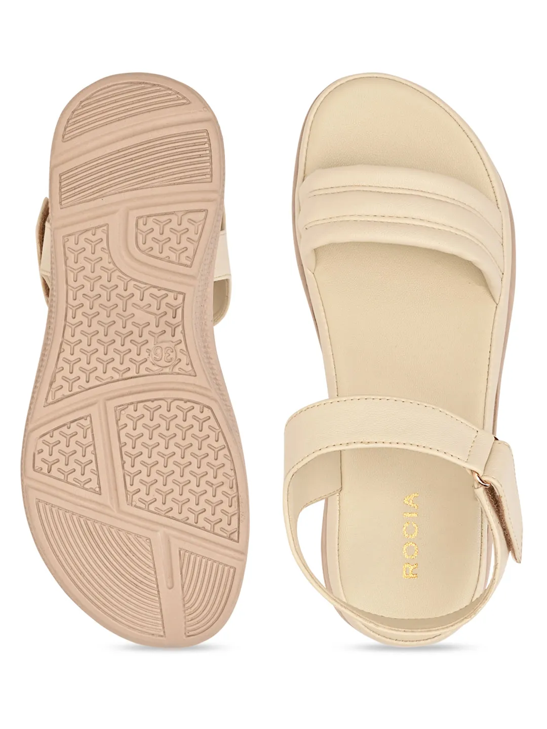 Rocia By Regal Cream Women Casual Sandals