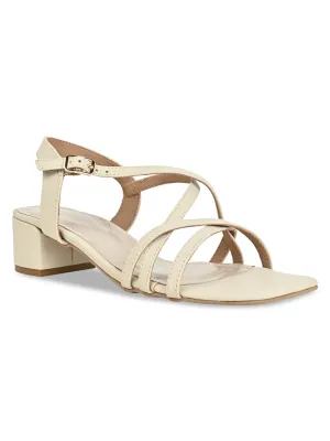 Rocia By Regal Cream Women Casual Strappy Box Heel Sandals