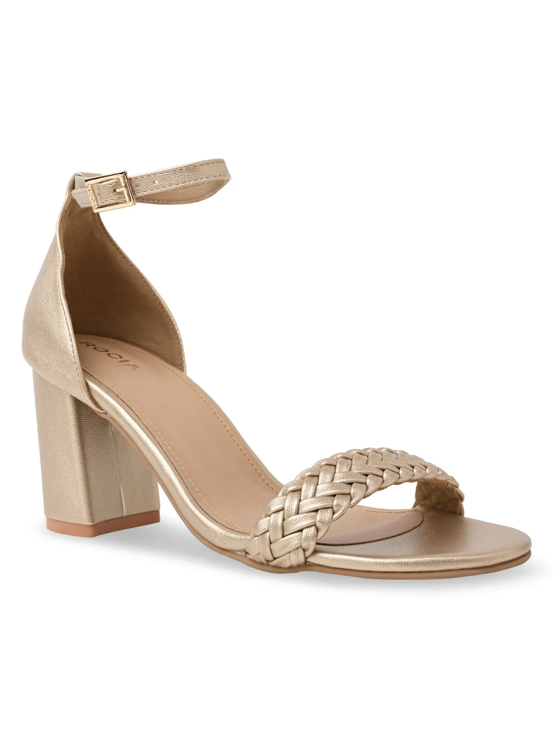 Rocia By Regal Gold Women Braided Counter Back Sandals
