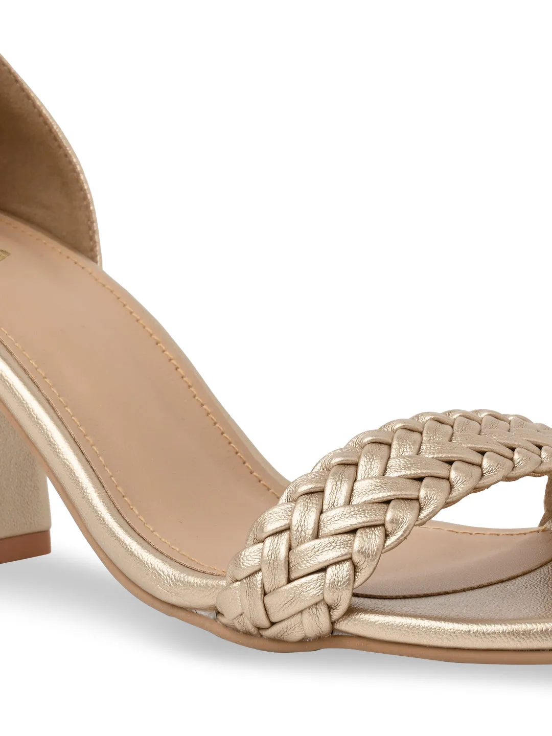 Rocia By Regal Gold Women Braided Counter Back Sandals