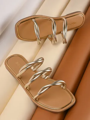 Rocia By Regal Gold Women Casual Flat Sandals