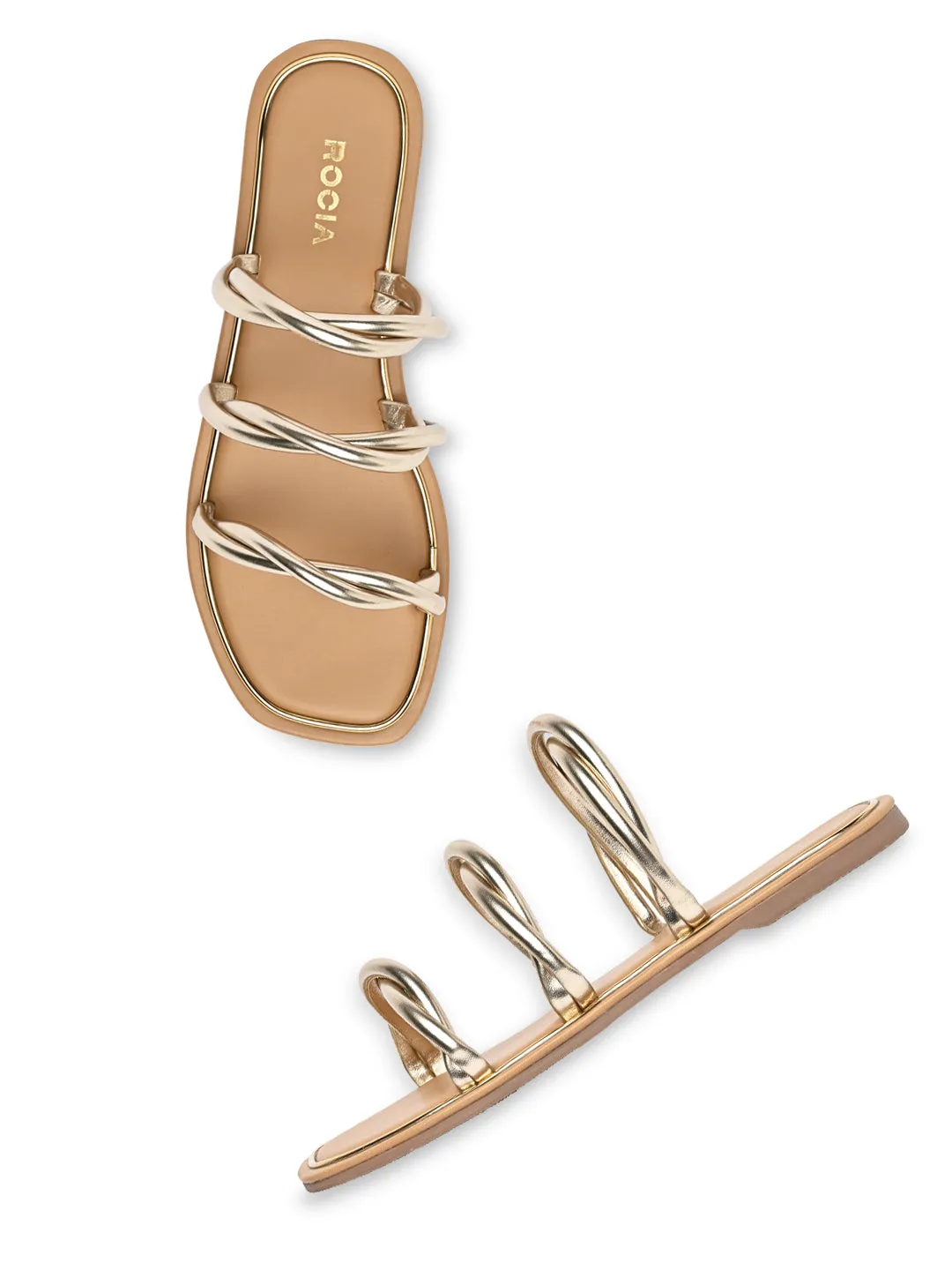Rocia By Regal Gold Women Casual Flat Sandals