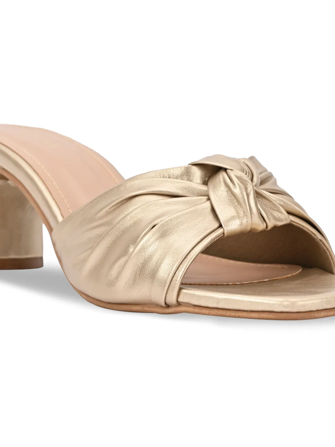 Rocia By Regal Gold Women Casual Knotted High Heels