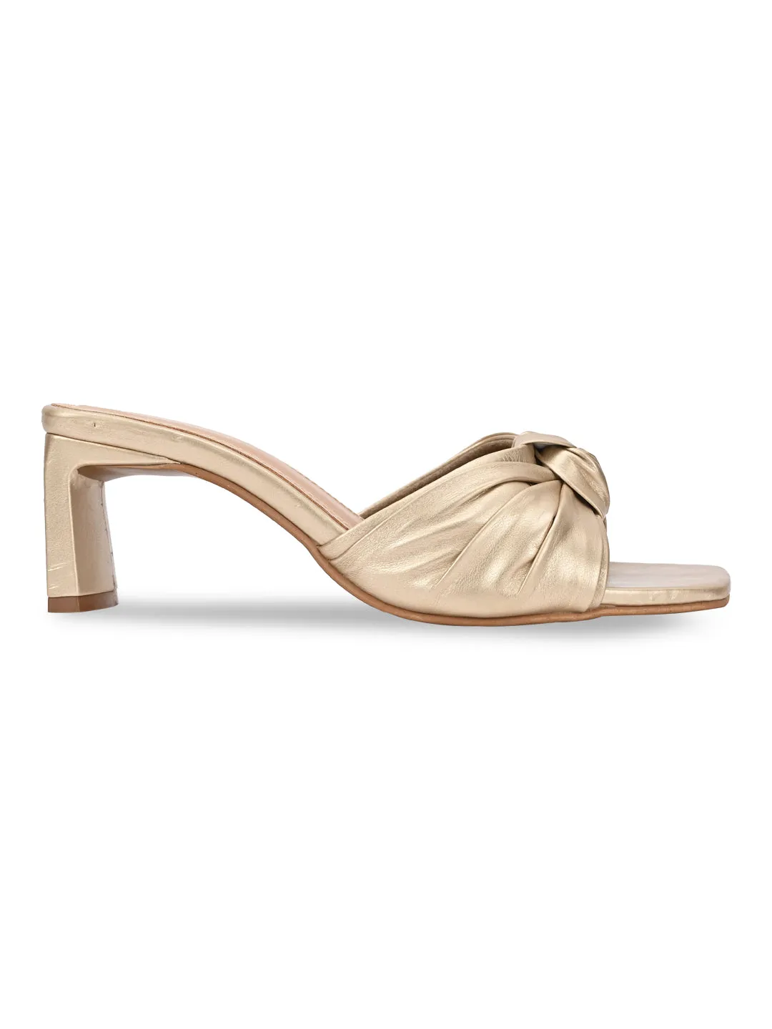 Rocia By Regal Gold Women Casual Knotted High Heels