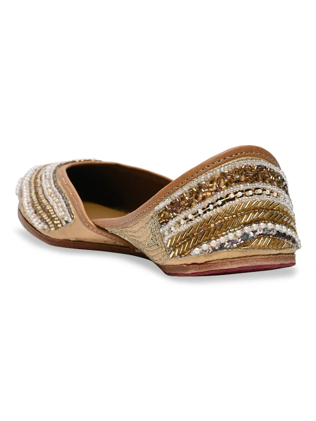 Rocia By Regal Gold Women Embroidered Jutties