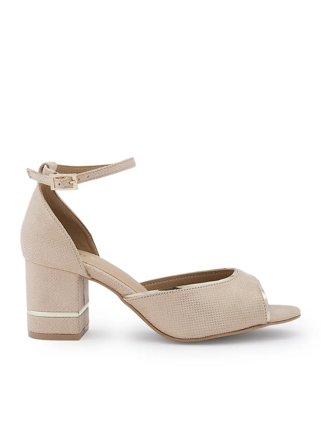 Rocia By Regal Gold Women Peep Toe Counter Back Elegant Sandal