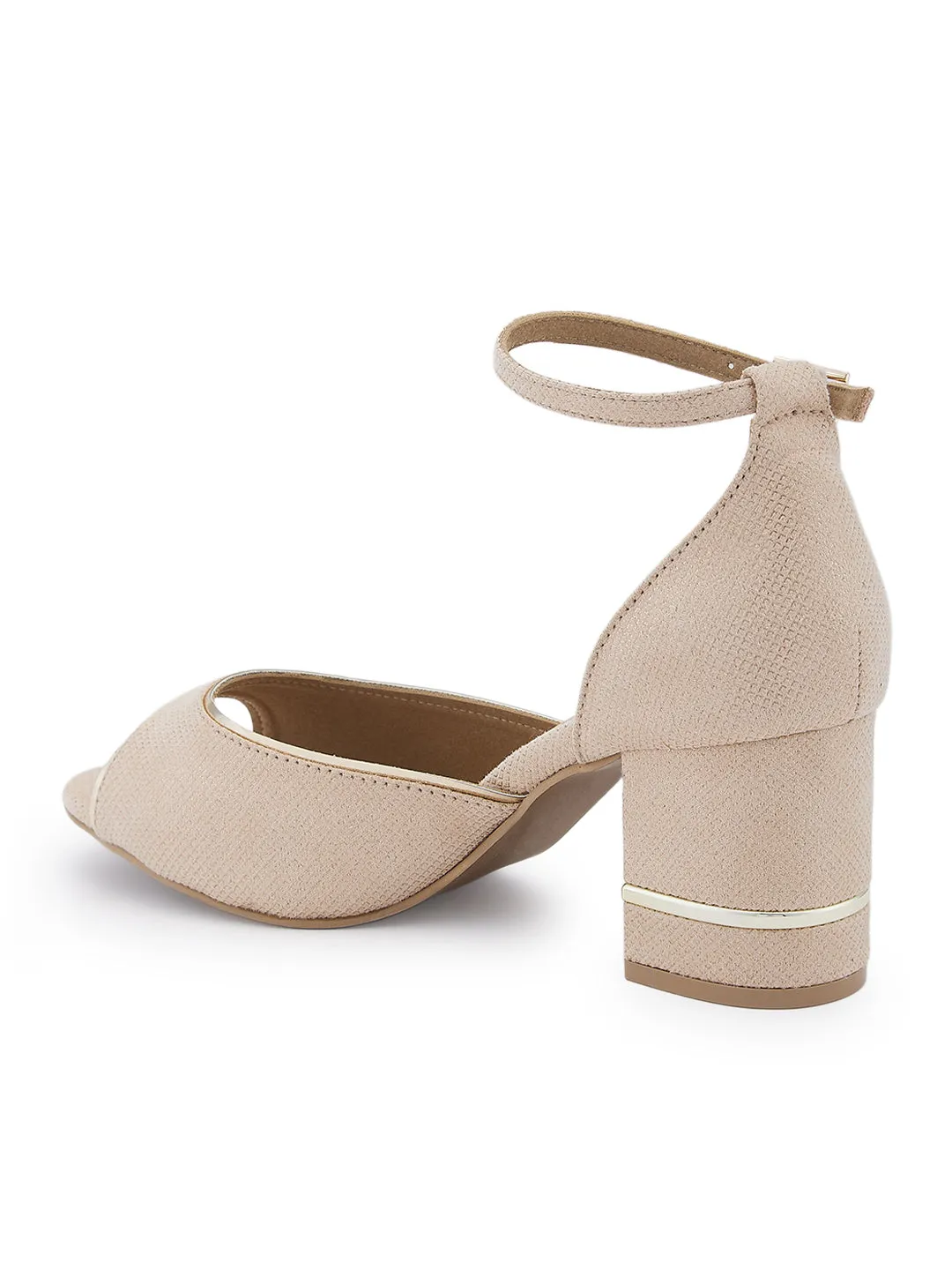 Rocia By Regal Gold Women Peep Toe Counter Back Elegant Sandal