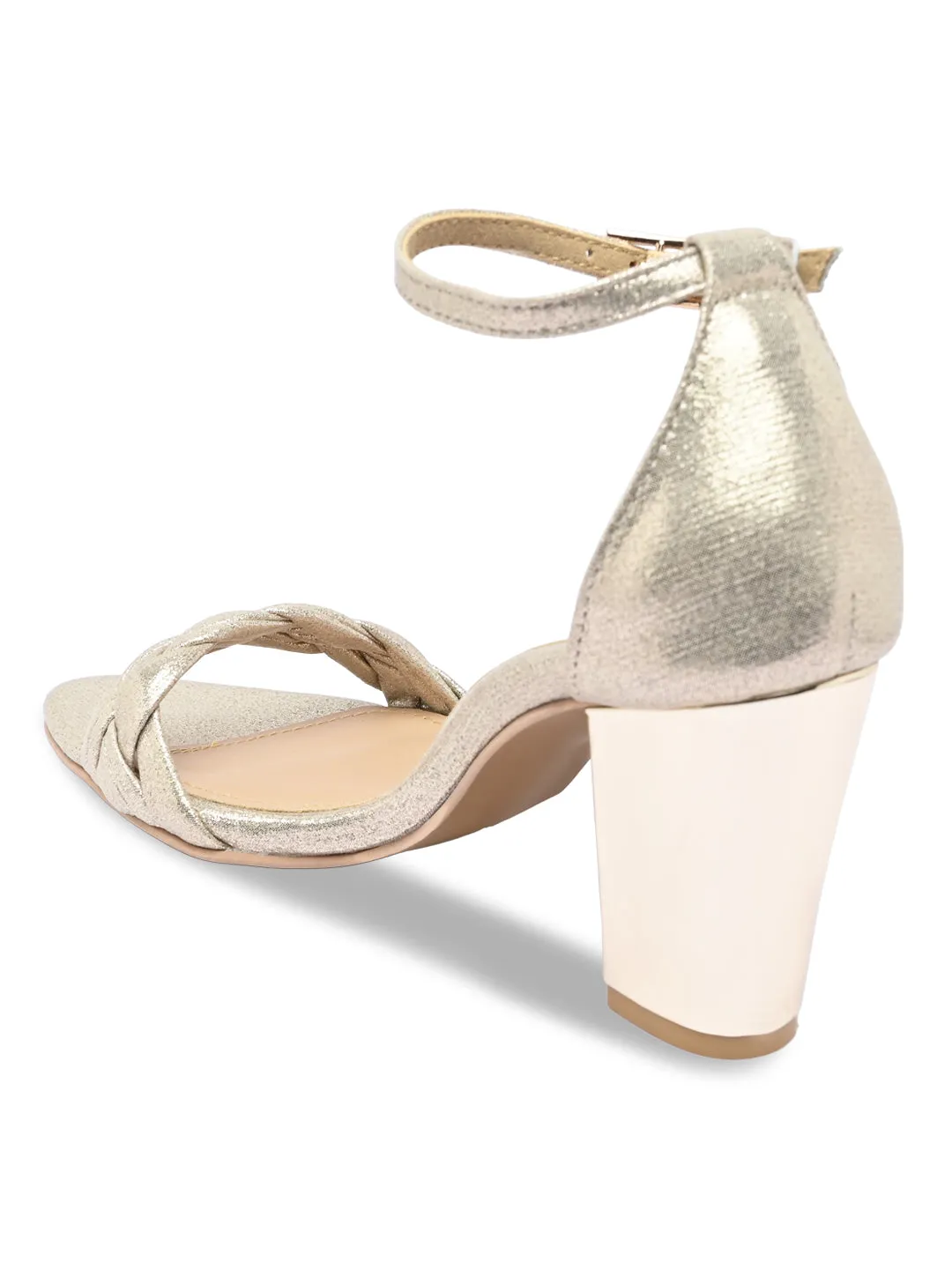 Rocia By Regal Gold Women Suede Block Heel Platforms