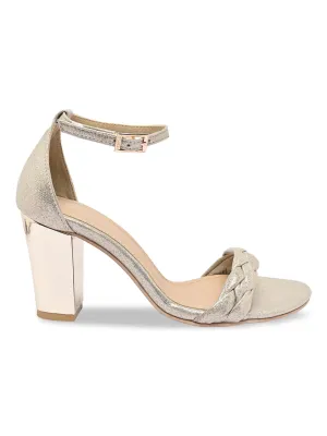 Rocia By Regal Gold Women Suede Block Heel Platforms