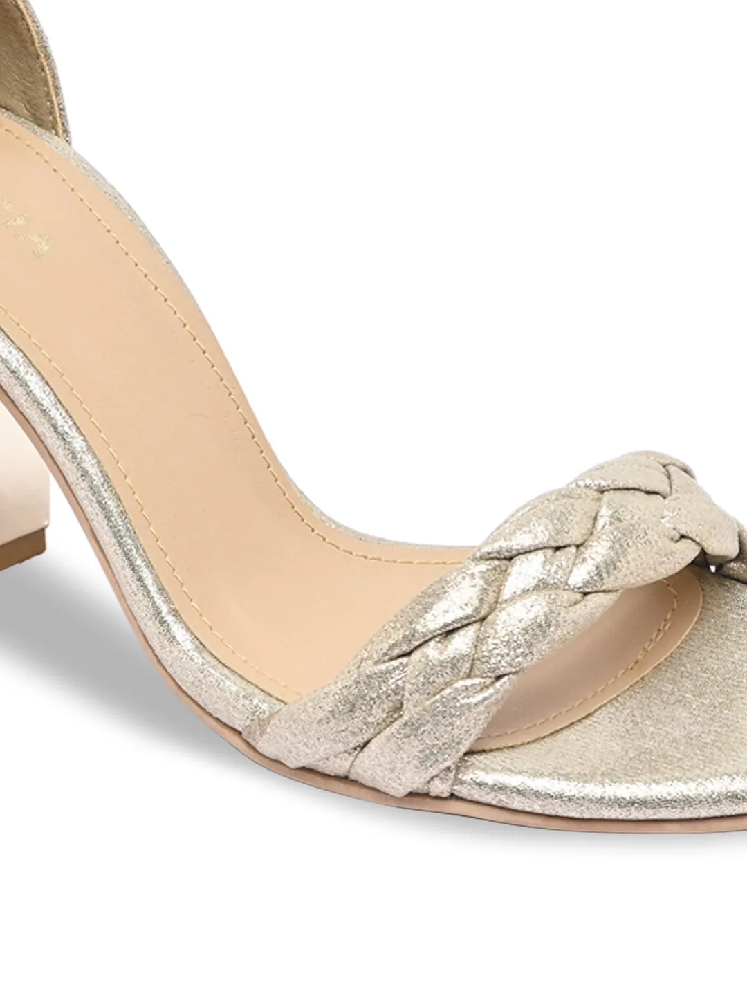Rocia By Regal Gold Women Suede Block Heel Platforms