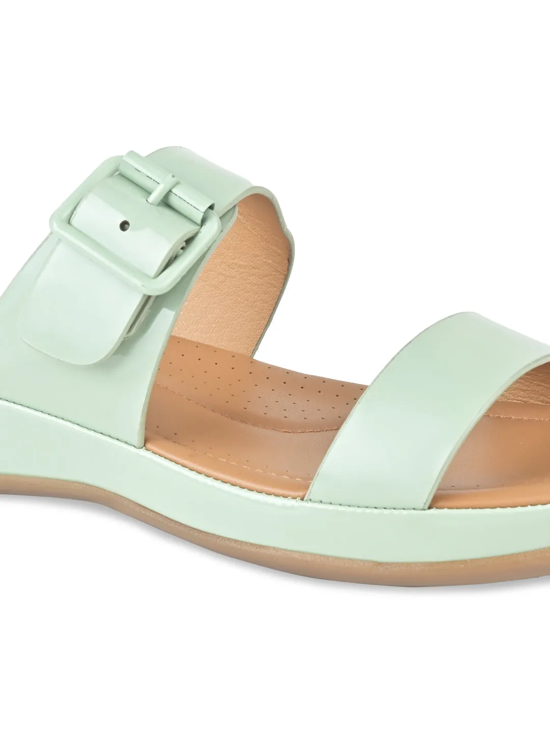 Rocia By Regal Green Women Patent Casual Flats