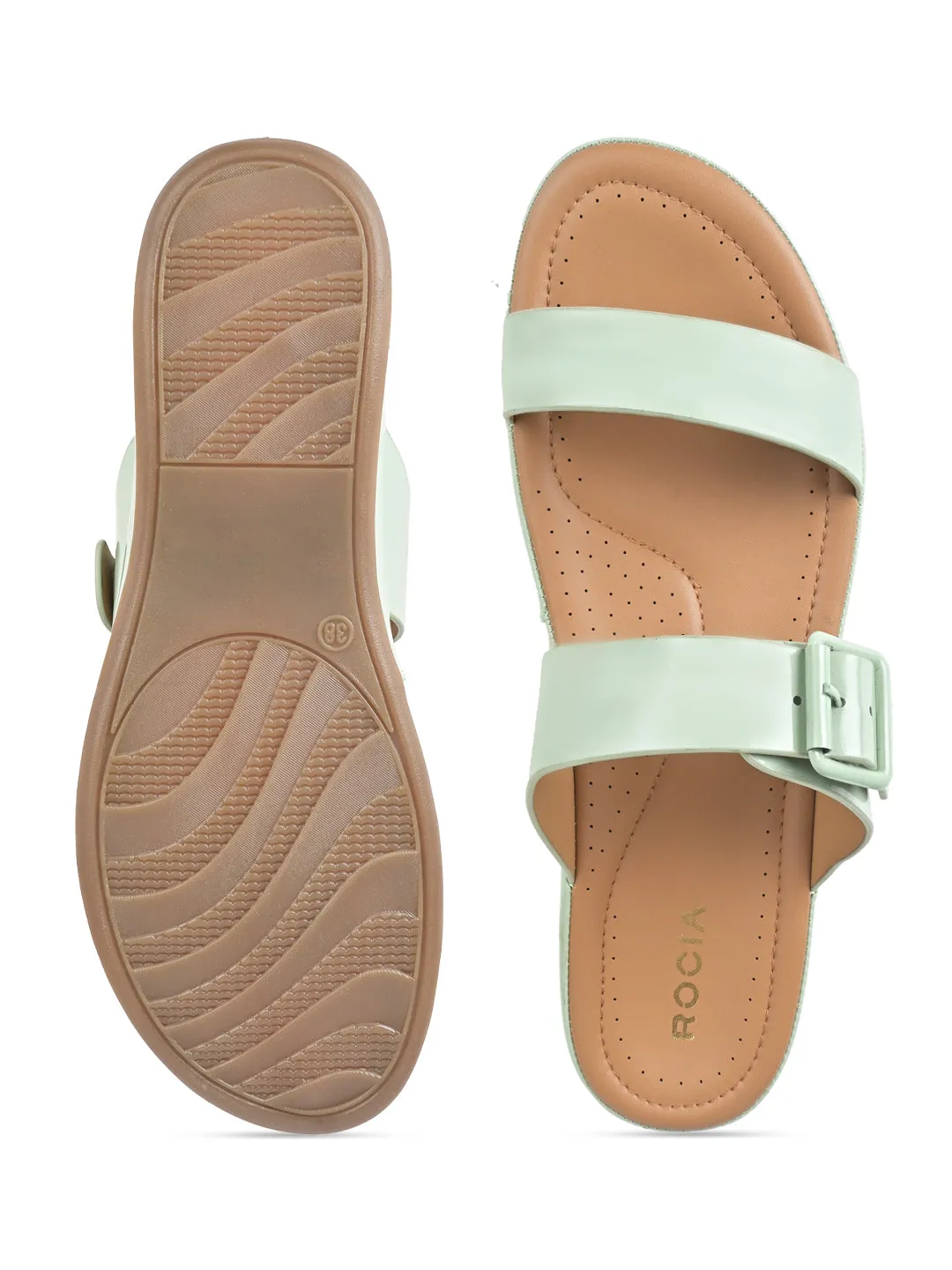 Rocia By Regal Green Women Patent Casual Flats