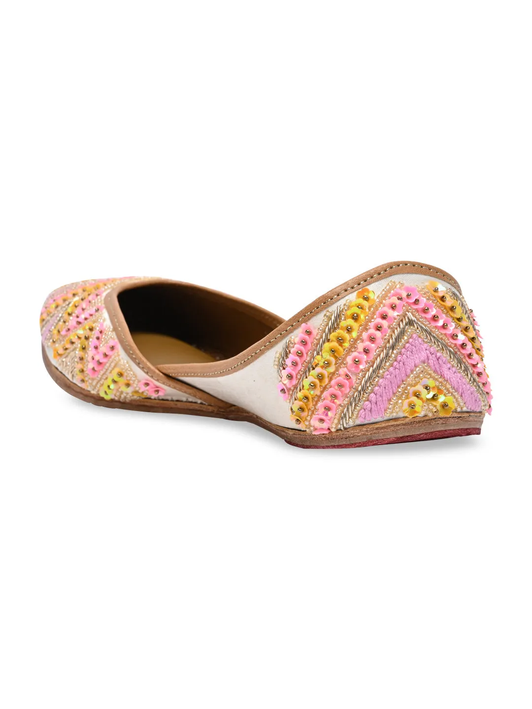 Rocia By Regal Pink Women Embroidered Jutties