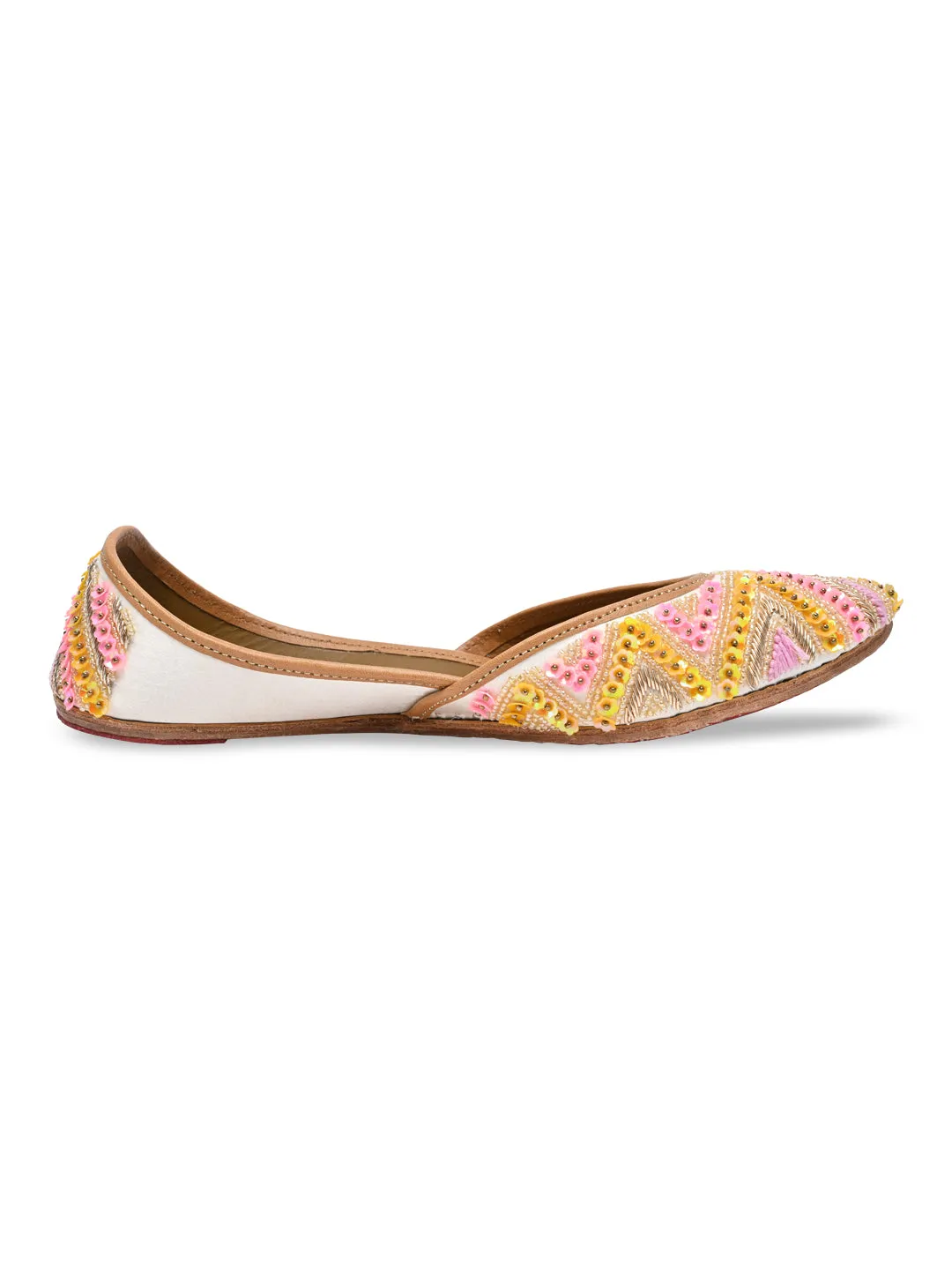 Rocia By Regal Pink Women Embroidered Jutties