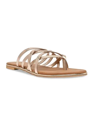 Rocia By Regal Rose Gold Women Strappy Flats