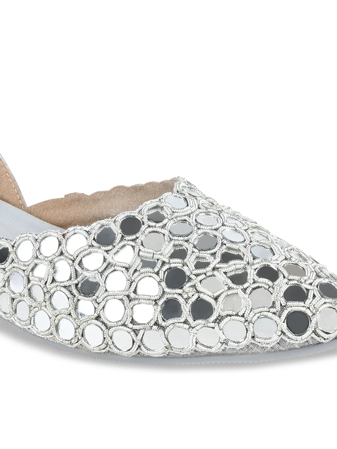 Rocia By Regal Silver Women Abla Work Mojaris