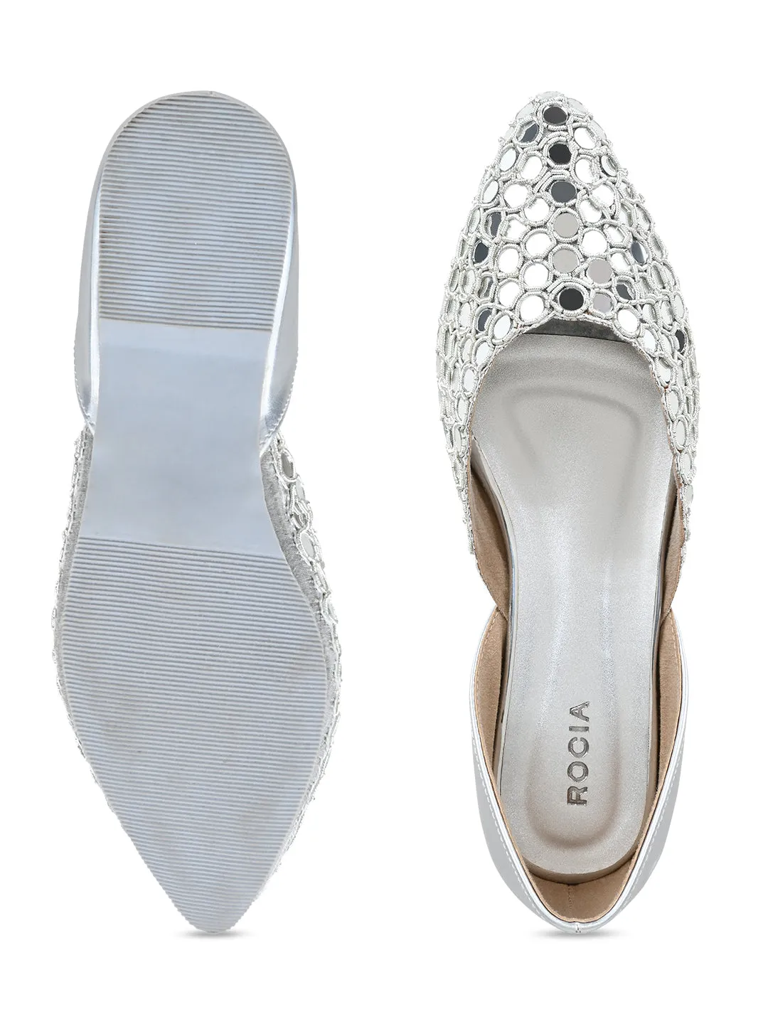 Rocia By Regal Silver Women Abla Work Mojaris