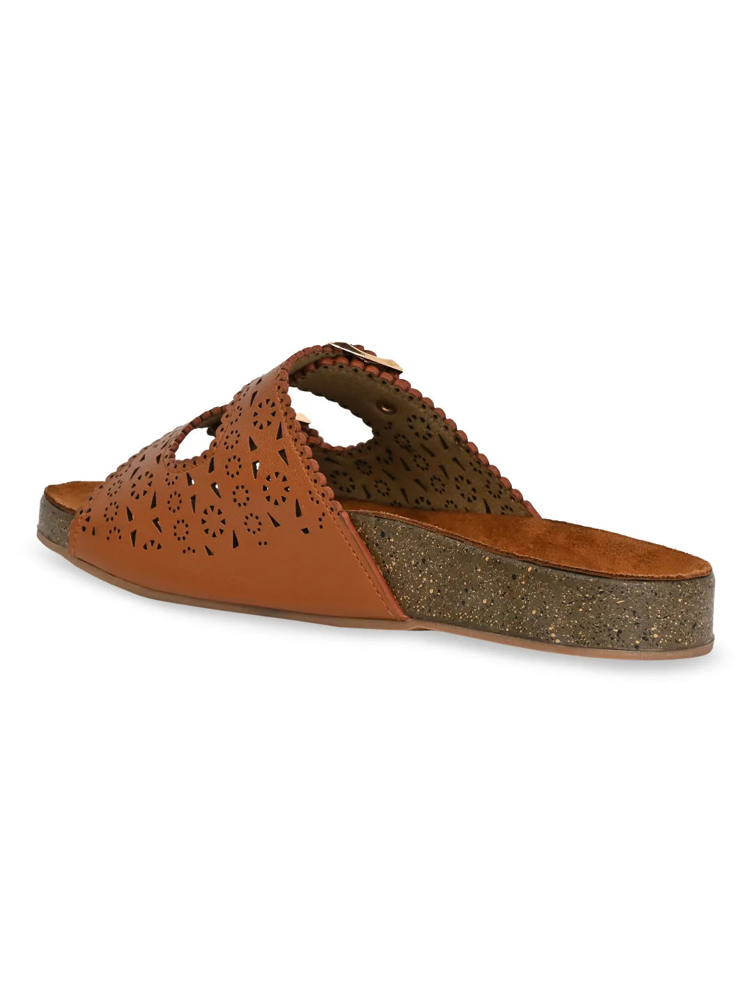 Rocia By Regal Tan Women Casual Laser Cut Flats