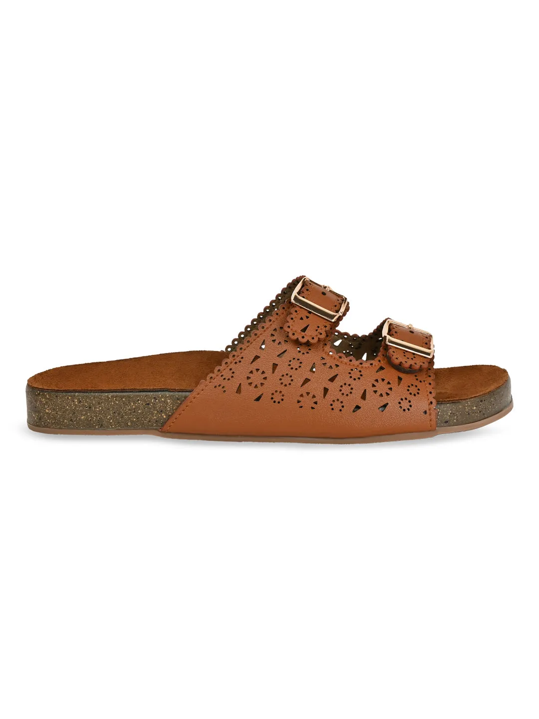 Rocia By Regal Tan Women Casual Laser Cut Flats