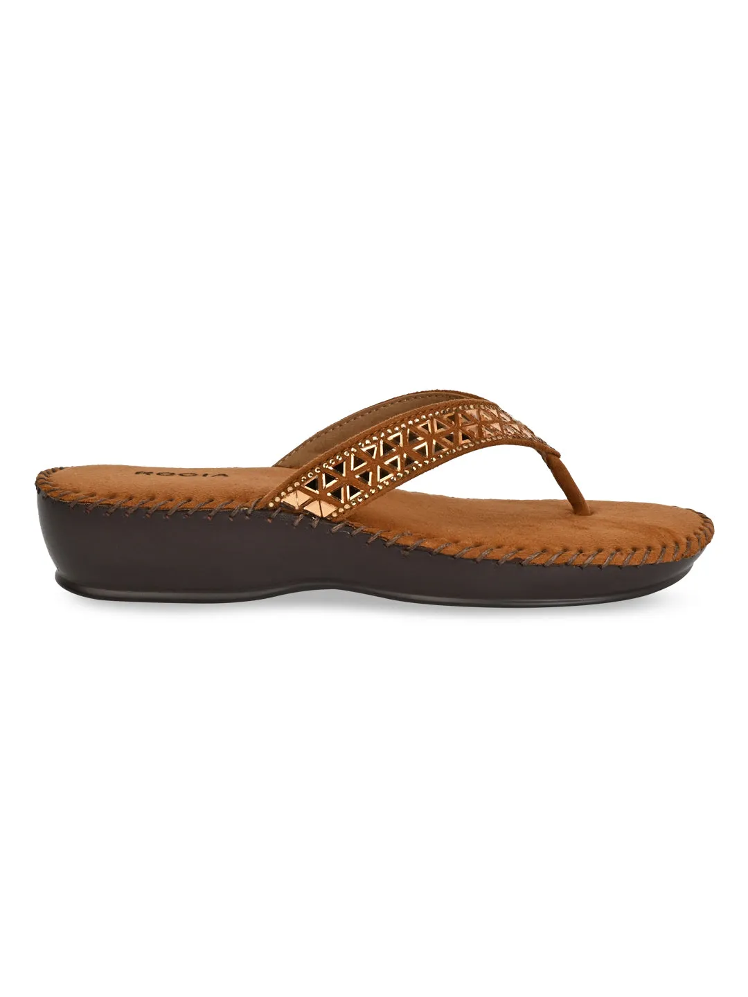 Rocia By Regal Tan Women Comfort Diamond Thongs