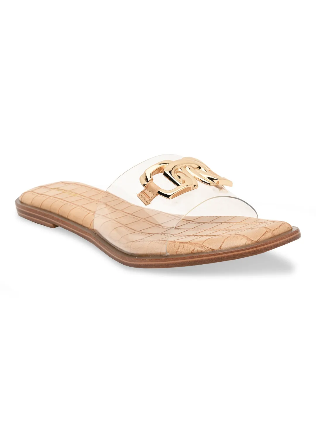 Rocia By Regal Transparent Women Buckled Sliders